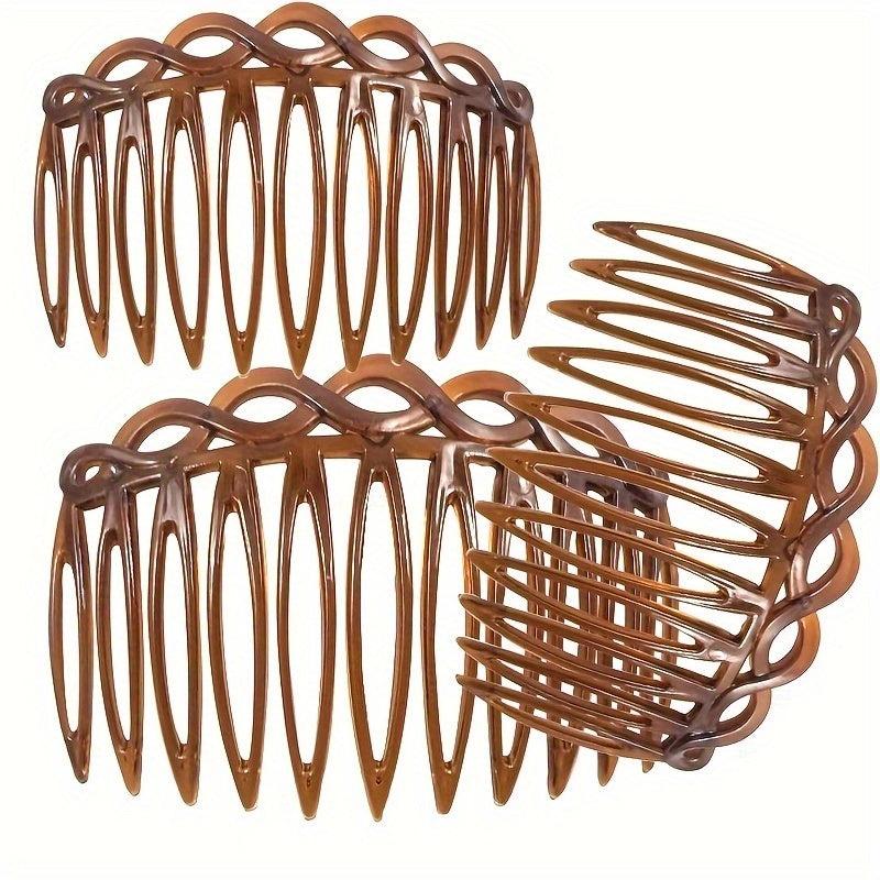 2pcs Retro Style Hair Comb Pin For Bun Side Hair Bang