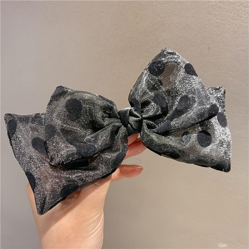 3pcs Polka Dot Bow Hair Tie Set Elastic Hair Accessories