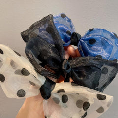 3pcs Polka Dot Bow Hair Tie Set Elastic Hair Accessories