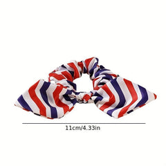 American Flag Striped Scrunchies Hair Tie Patriotic Ponytail Holder