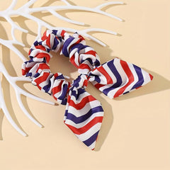 American Flag Striped Scrunchies Hair Tie Patriotic Ponytail Holder