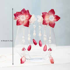 Chinese Tassel Flower Hair Clips Hanfu Hair Accessories 1pair