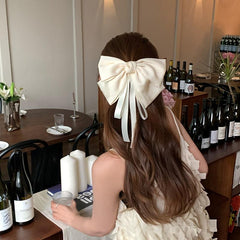 Bowknot Ribbon Hair Clip Back Head Hair Accessory for Women