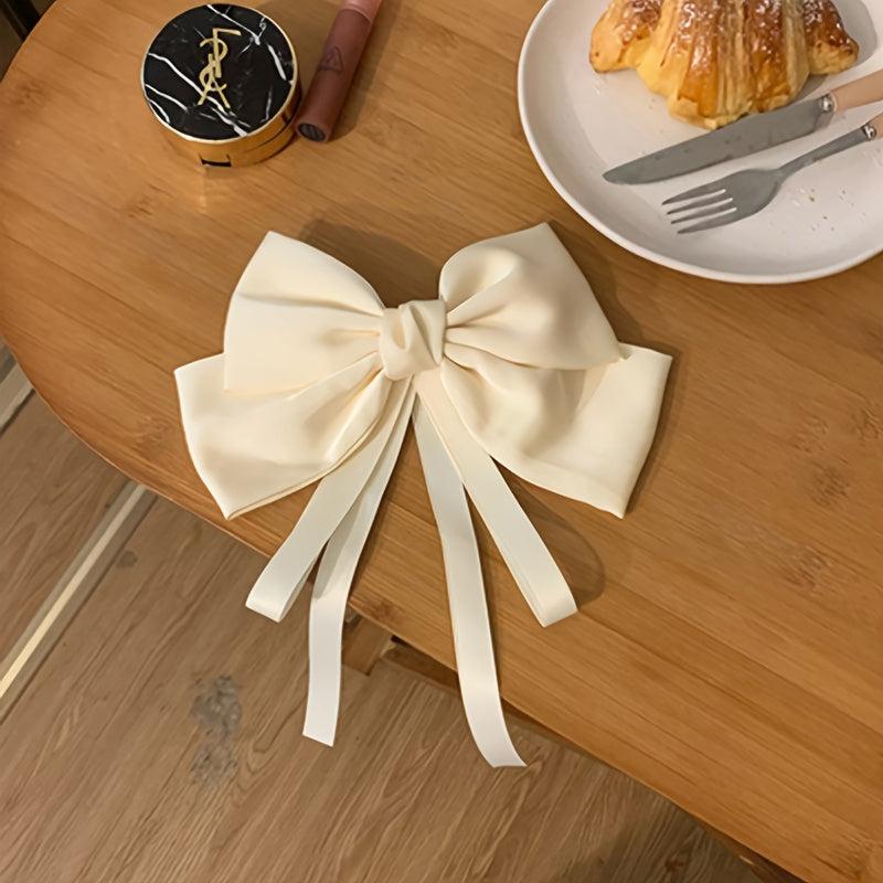 Bowknot Ribbon Hair Clip Back Head Hair Accessory for Women
