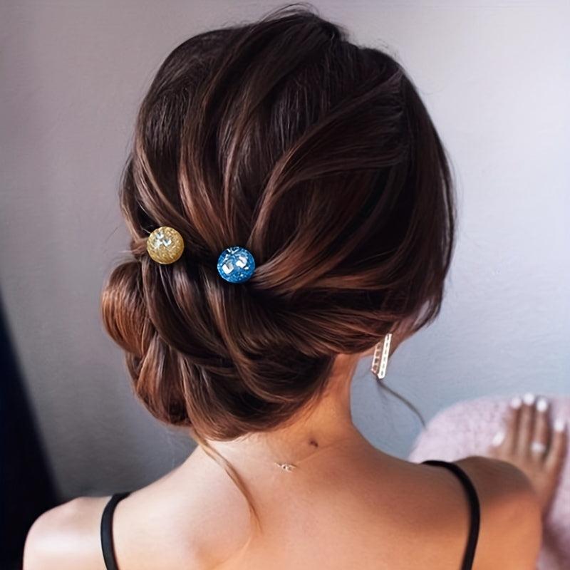Crystal Bead Spiral Hair Pin Coils Hair Accessories