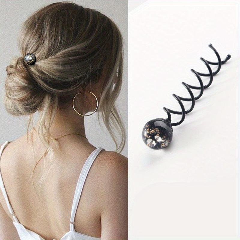 Crystal Bead Spiral Hair Pin Coils Hair Accessories