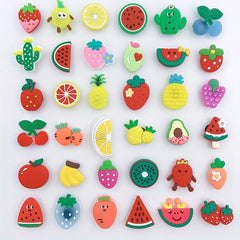 36pcs Fruit Shape Shoe Charm Resin Avocado Watermelon Shoe Buckle
