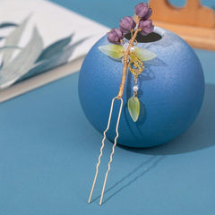 Chinese Style Purple Lily Of The Valley U-shaped Hairpin