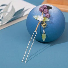 Chinese Style Purple Lily Of The Valley U-shaped Hairpin