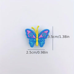 30pcs Butterfly Shoe Charm Resin Shoe Buckle Clogs DIY Accessories
