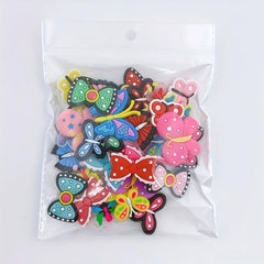 30pcs Butterfly Shoe Charm Resin Shoe Buckle Clogs DIY Accessories