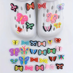 30pcs Butterfly Shoe Charm Resin Shoe Buckle Clogs DIY Accessories