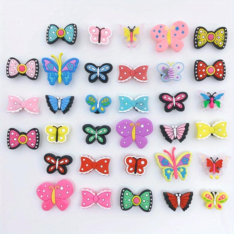 30pcs Butterfly Shoe Charm Resin Shoe Buckle Clogs DIY Accessories