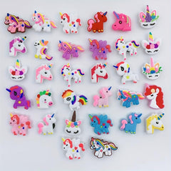 30pcs Unicorn Shoe Charm PVC Clogs DIY Accessory
