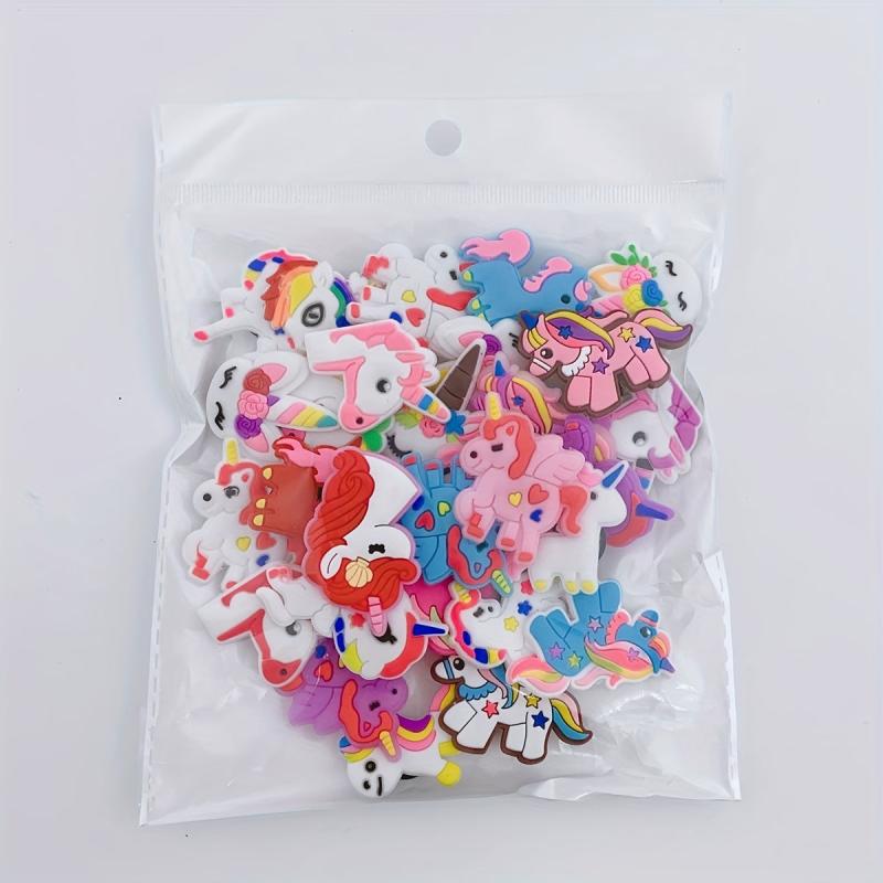 30pcs Unicorn Shoe Charm PVC Clogs DIY Accessory