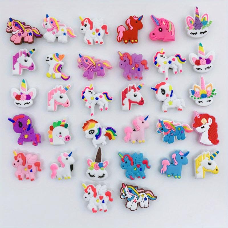 30pcs Unicorn Shoe Charm PVC Clogs DIY Accessory