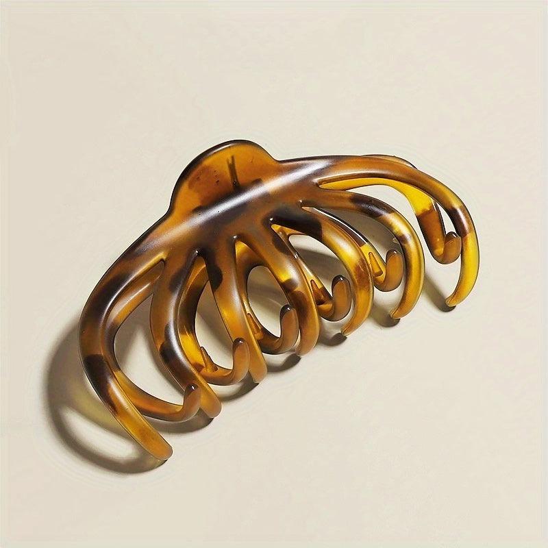 Vintage Leopard Octopus Hair Claw Nonslip Ponytail Holder