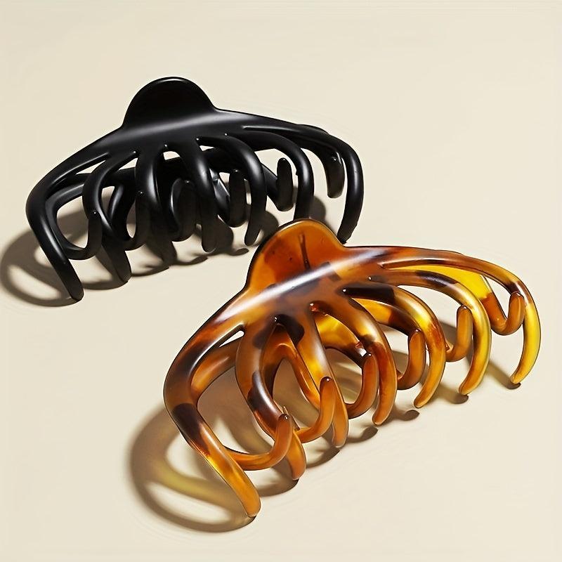 Vintage Leopard Octopus Hair Claw Nonslip Ponytail Holder
