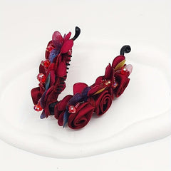 Red Rose Banana Clip Flower Hair Clip Ponytail Holder Hair Claw Clip