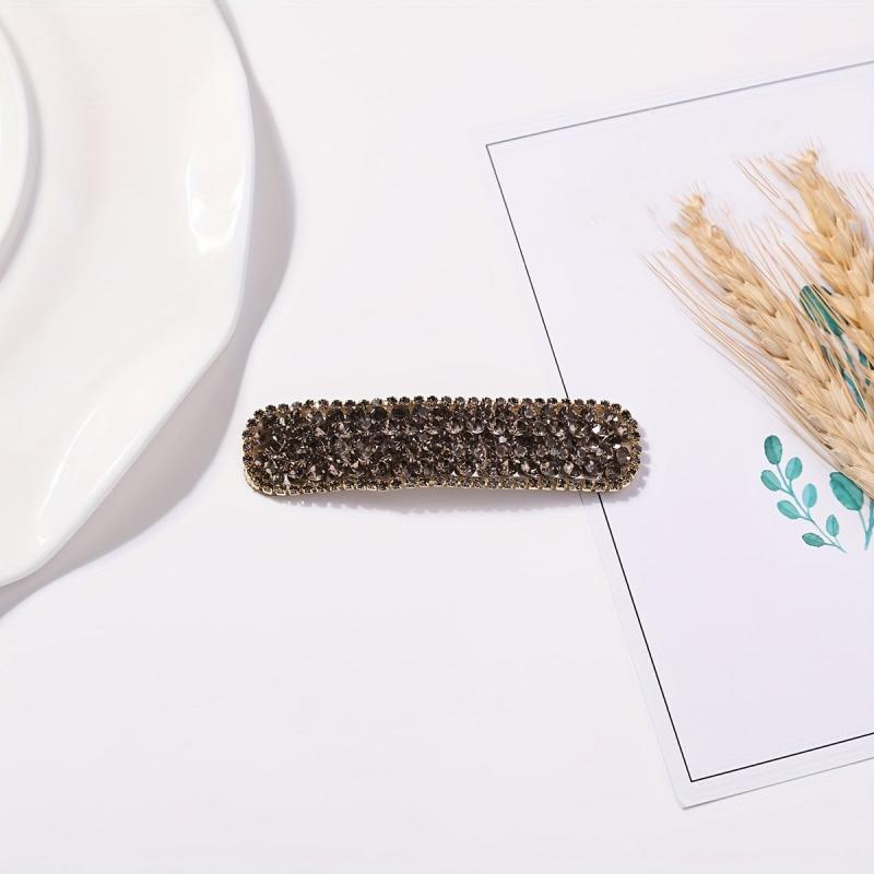 Rhinestone Snap Clip Glitter Style Hair Clip For Women Girls