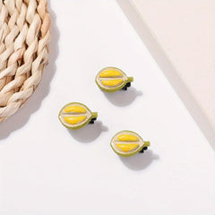 3pcs Creative Durian Duck Billed Hair Clip Resin Food Series Clip For Side Hair