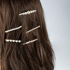 5pcs Faux Pearl Hairpin Alloy Hairpin Style Hair Clip For Side Hair