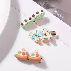 3pcs Cartoon Food Series Hair Clip for Women Girls Baby Sweet Hair Clip