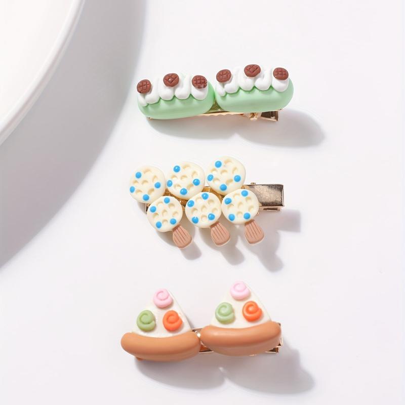 3pcs Cartoon Food Series Hair Clip for Women Girls Baby Sweet Hair Clip