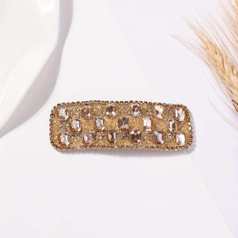 Rhinestone Snap Rectangle Hair Clip Glitter Hair Accessory