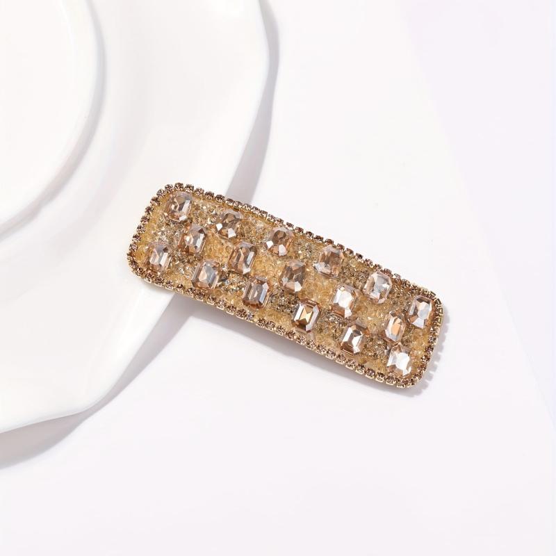 Rhinestone Snap Rectangle Hair Clip Glitter Hair Accessory