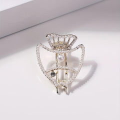 Hollow Fish Shaped Hair Clip with Faux Pearl for Women Girls