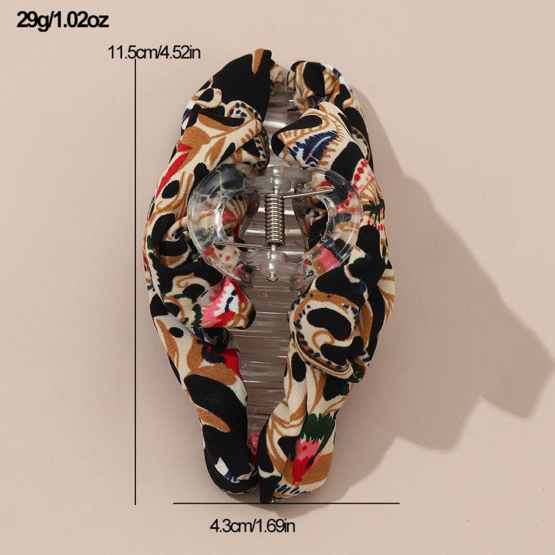 Boho Style Hair Claw Fabric Hair Claw Nonslip Ponytail Holder