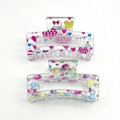 Fruit Printed Hair Claw Hollow Rectangle Nonslip Ponytail Holder