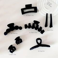 8pcs Acrylic Frosted Hair Claw Solid Shark Claw Hair Accessories