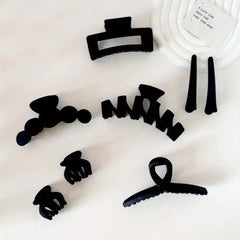 8pcs Acrylic Frosted Hair Claw Solid Shark Claw Hair Accessories