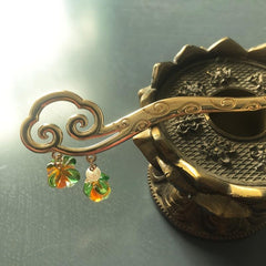 Vintage Chinese Style Hairpin Faux Pearl Metal Chignon
