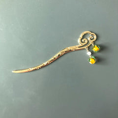 Vintage Chinese Style Hairpin Faux Pearl Metal Chignon