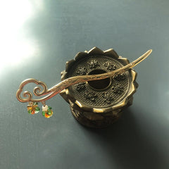 Vintage Chinese Style Hairpin Faux Pearl Metal Chignon