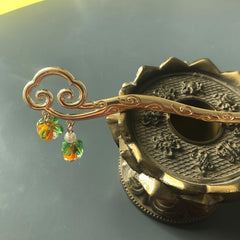 Vintage Chinese Style Hairpin Faux Pearl Metal Chignon