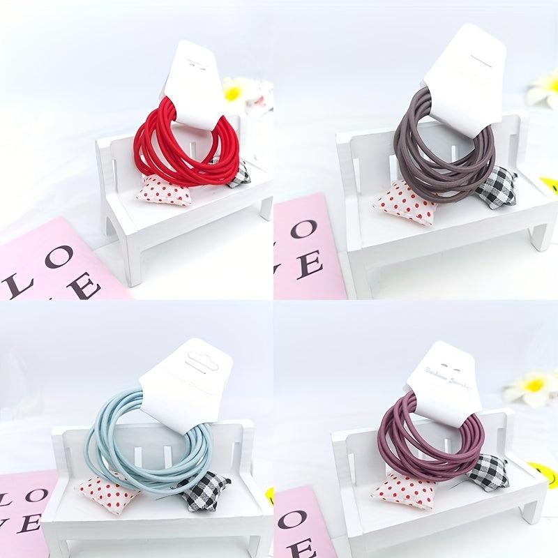 10pcs Plaid Star Decor Hair Tie Elastic Ponytail