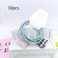 10pcs Plaid Star Decor Hair Tie Elastic Ponytail