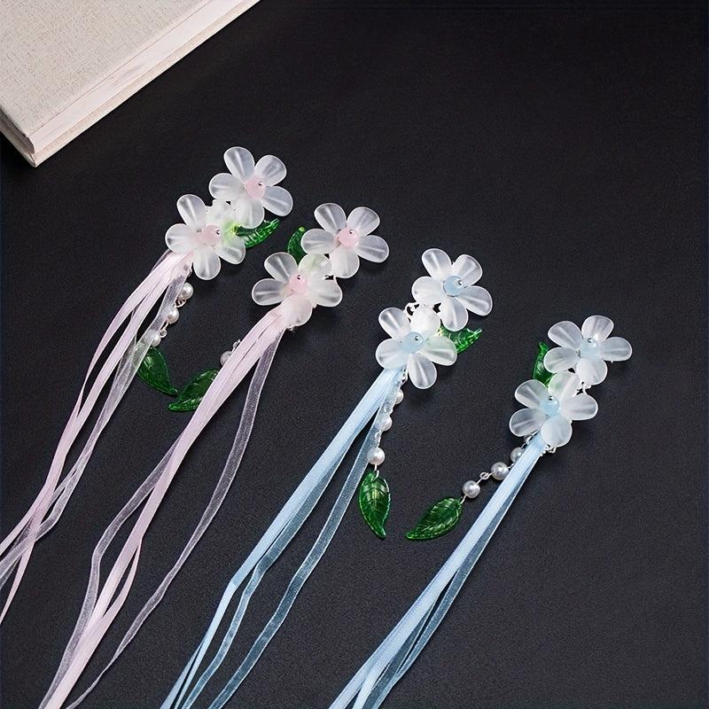 Ancient Style Crystal Hairpin Retro Headdress Flower Tassel Hair Accessories