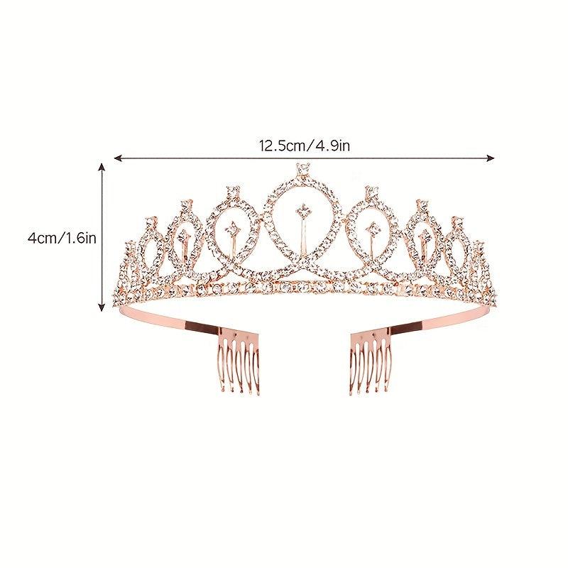 Rhinestone Headband Crown Tiara Hair Accessories for Women