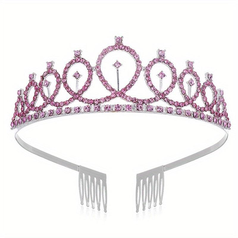 Rhinestone Headband Crown Tiara Hair Accessories for Women