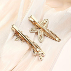 Rhinestone Starfish Hairpin Pearl Shooting Star Side Hair Clip for Women Girls