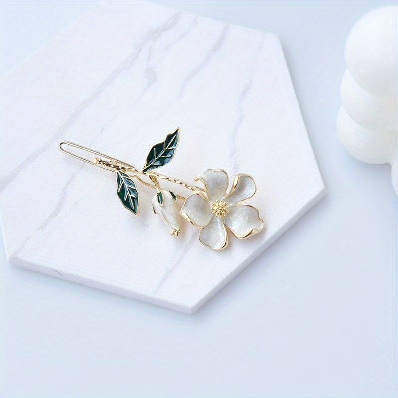 Flower Shaped Hair Pin Barrette Style Headdress for Women Girls