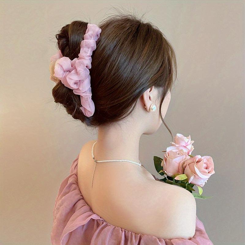 Mesh Hair Claw Headwear Women Large Hair Clip