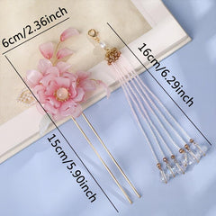 Vintage Flower Tassel Hairpin Beaded Cheongsam Hair Accessory