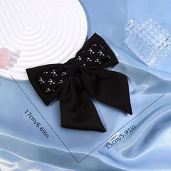 Large Bow Barrette Hair Clip Double Layered Pattern Sweet Hair Accessory