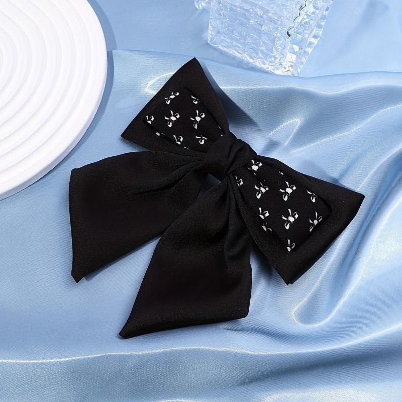 Large Bow Barrette Hair Clip Double Layered Pattern Sweet Hair Accessory